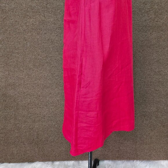 Amour Linen Norah Loose Linen Dress Viva Magenta Sz XL - Picture 2 of 7